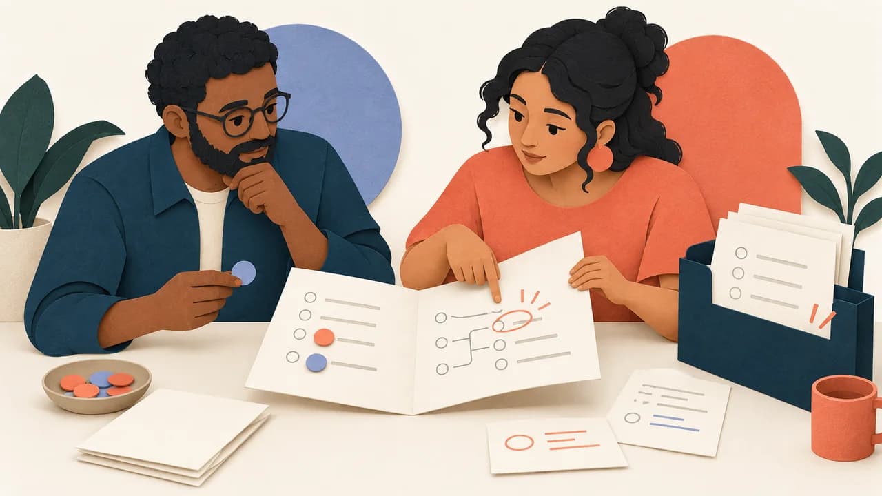 Participantes de pré-teste examinam perguntas ambíguas enquanto ajustes passam para uma versão definitiva separada.