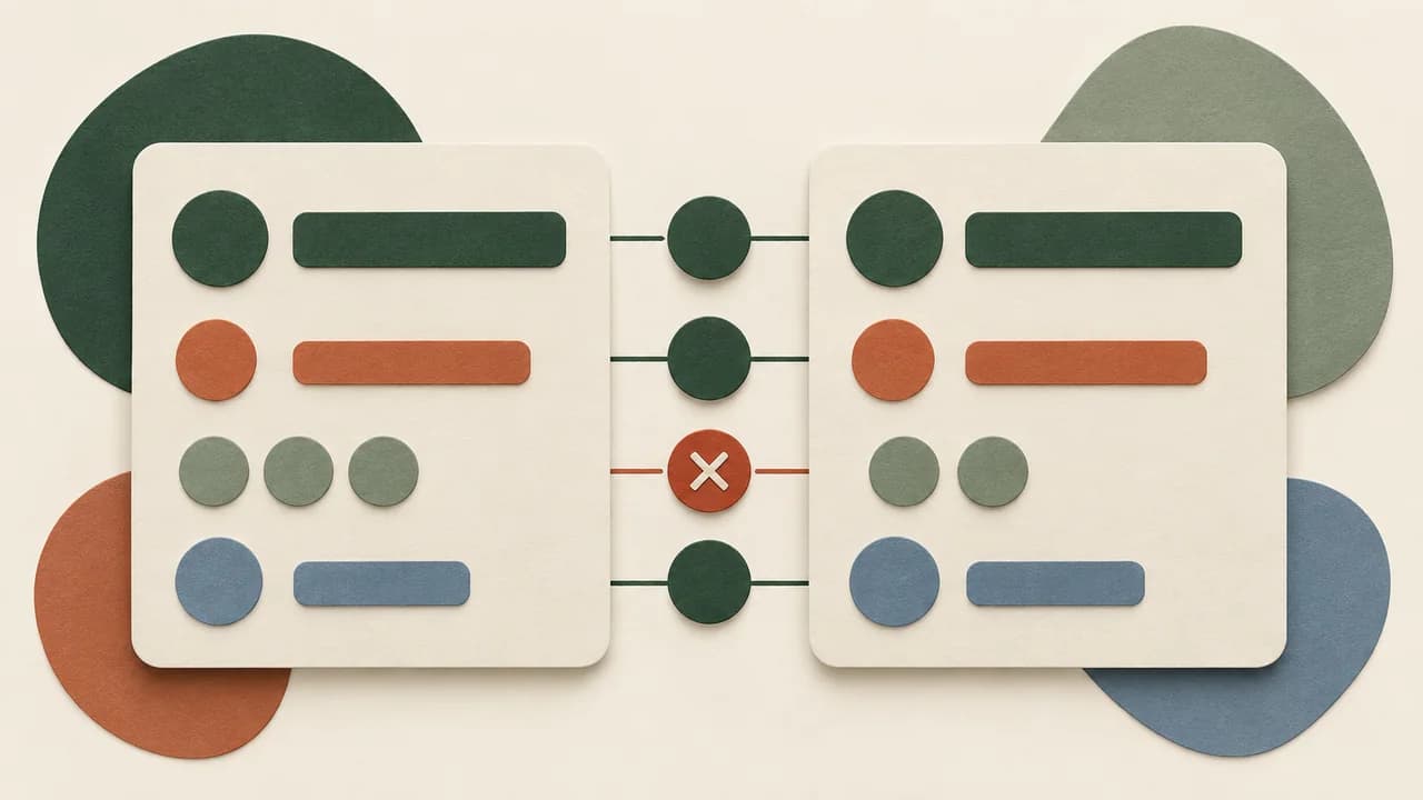Título, DOI, autoria e ano são comparados antes que dois registros sejam tratados como a mesma referência.