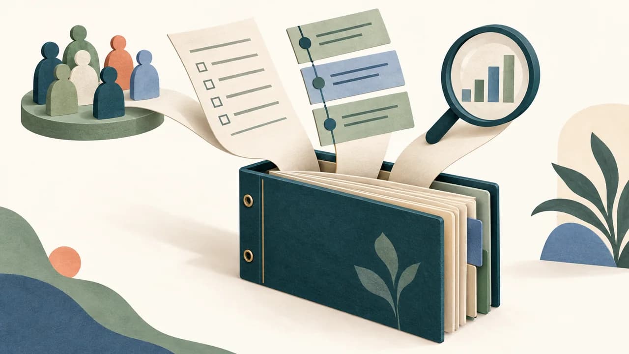 Protocolo encadernado recebe amostra, instrumento, procedimento e análise em uma sequência coerente