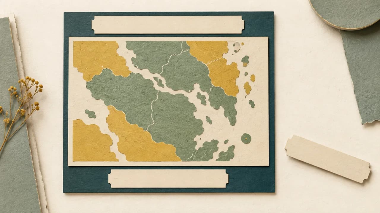 Uma ilustração é organizada com título acima, conteúdo visual ao centro e fonte abaixo, como camadas de uma mesma unidade.