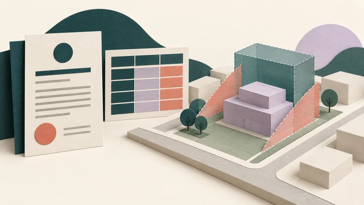 Mapa, artigo de lei e quadro paramétrico permanecem conectados à aplicação na massa edificada.