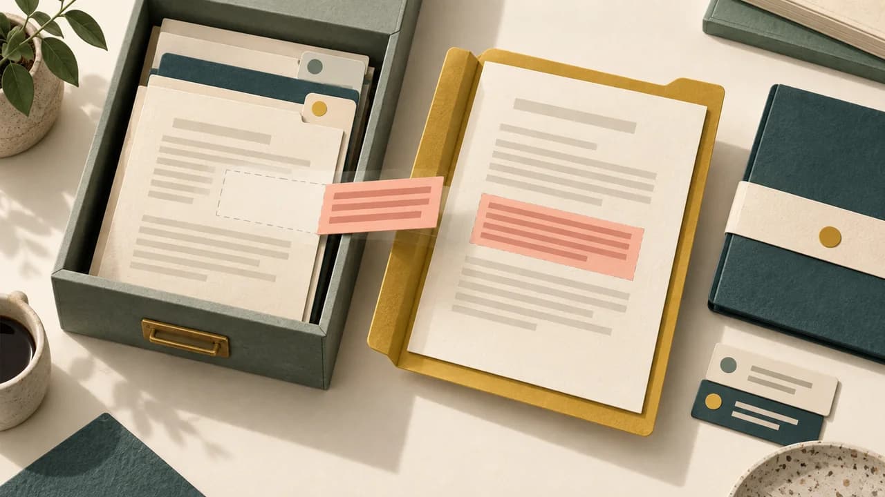 Um arquivo não salvo é retirado de um compartimento temporário e colocado numa pasta de recuperação identificada.