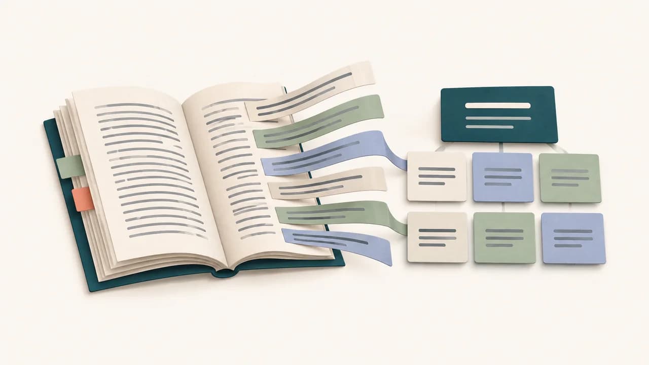 Capítulo acadêmico aberto é reduzido a uma sequência visível de ideias conectadas ao argumento central